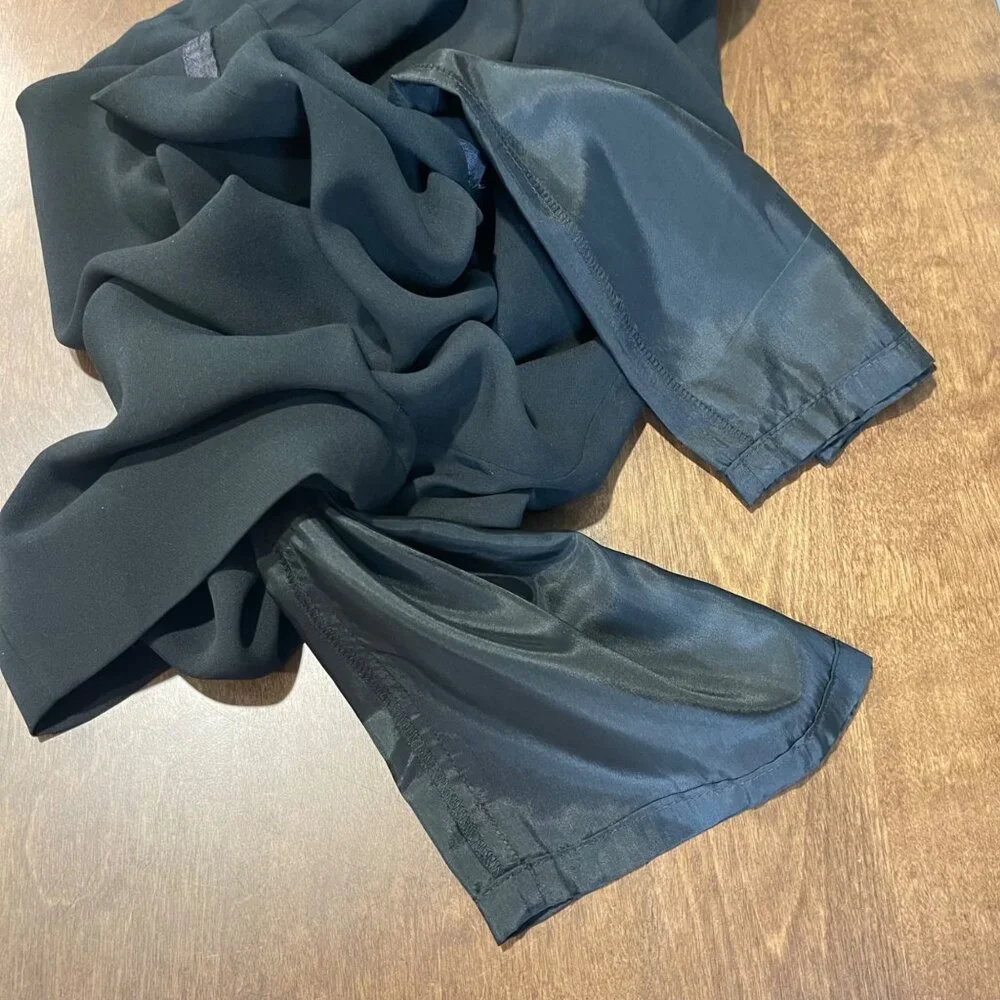 Vintage WORTH Pure Silk Dress Pants Women's Size 8 Black Fully Lined High Waist - Picture 9 of 13
